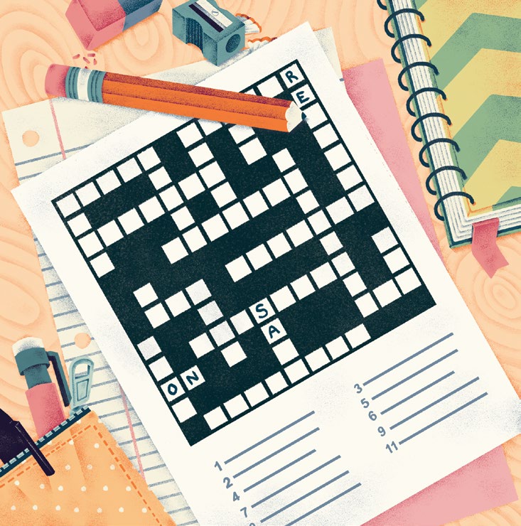 An illustrated image of a crossword puzzle